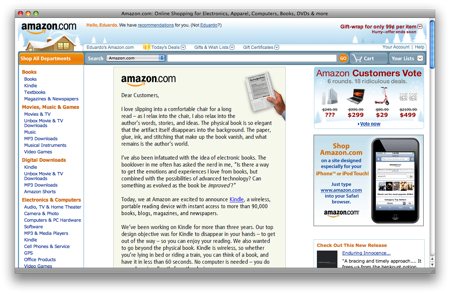 Amazon lança oficialmente o Kindle